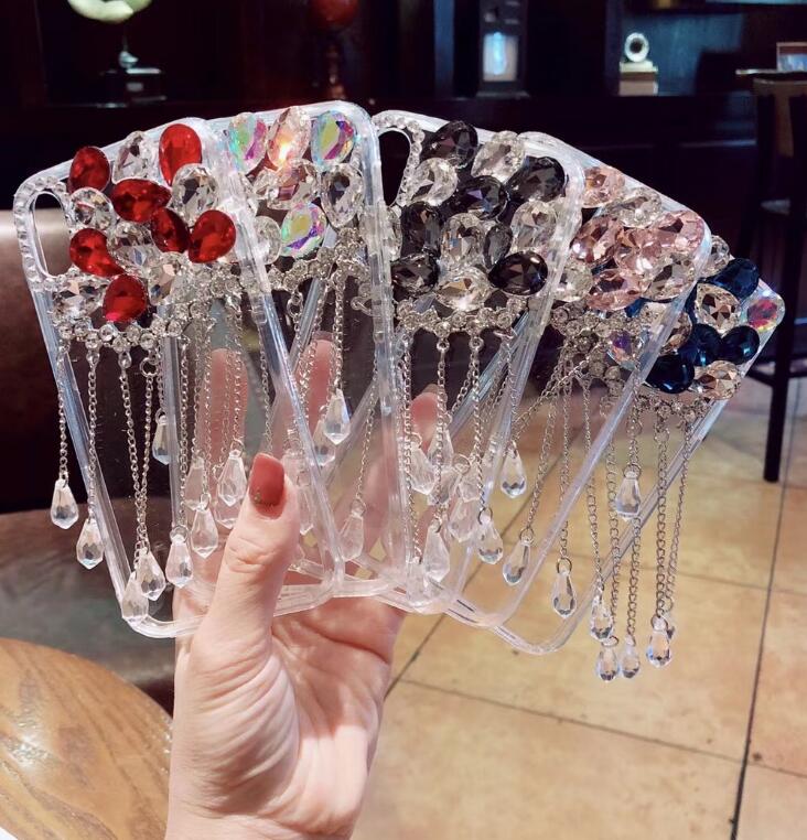 Glitter Pendant Phone Cases For iPhone Xs Max Back Cover Bling Rhinestone Case For iPhone 5s 6 6s Plus 7 8 Plus