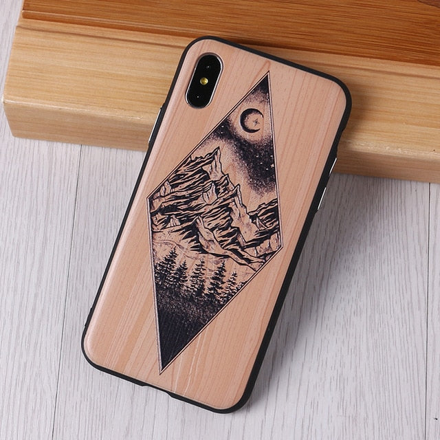 Imitative Wood Cover For 6 7 7Plus 8 8Plus X XS Max 3D