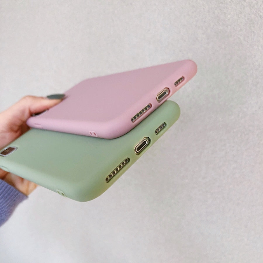 Solid Color Silicone Couples Cases For iphone