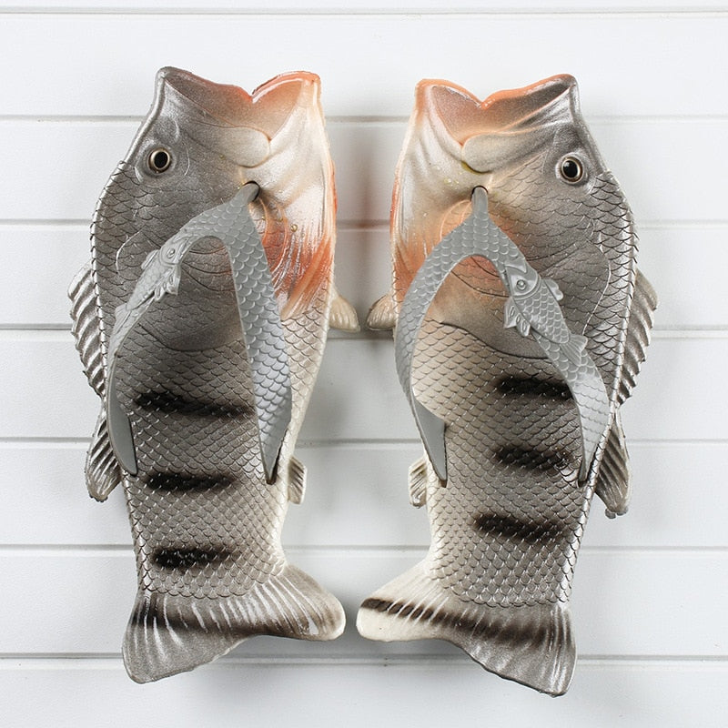 Summer Runwar Shoes Fish Slippers Flip Flops Unisex Beach Slippers Men Slides Light Man's Funny Slippers