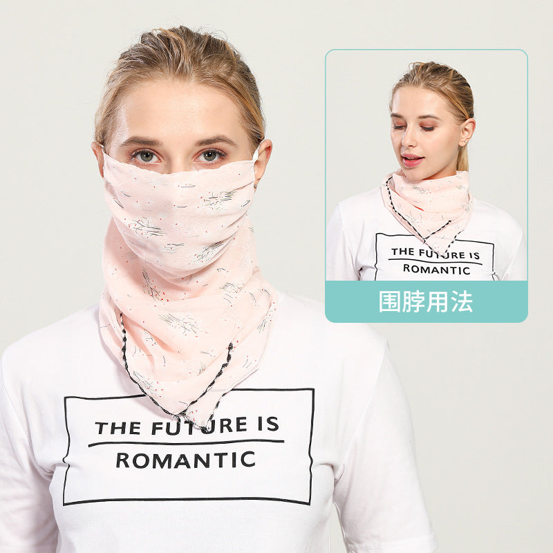 Spring And Summer Sun-resistant Silk Scarves Scarf Large Face Mask Women's Neck Guard Breathable Mask All Face Covering UV-Prote