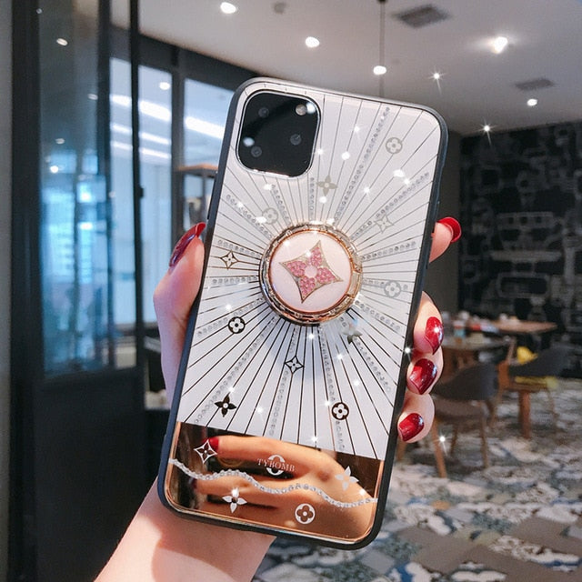 For Apple iphone 11 Case Luxury Diamond With Ring Stand Gold protective back cover case for iphone 11 Pro Max iphone11 11Pro