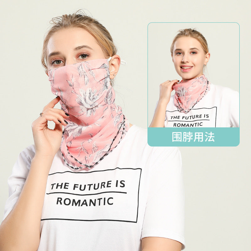 Spring And Summer Sun-resistant Silk Scarves Scarf Large Face Mask Women's Neck Guard Breathable Mask All Face Covering UV-Prote