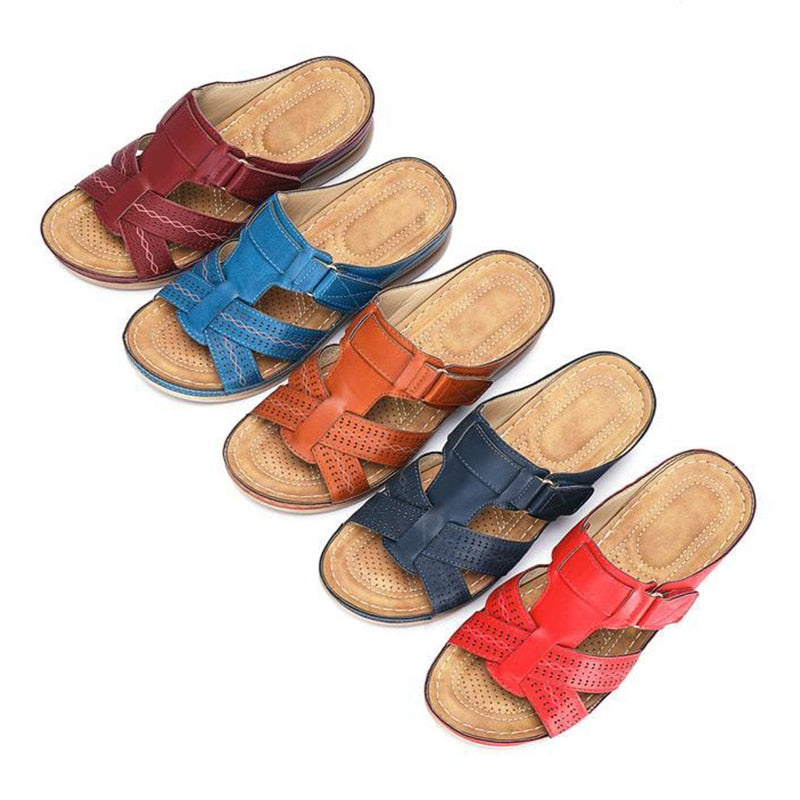 Women's Summer Open Toe Comfy Sandals Super Soft Premium Orthopedic Low Heels Walking Sandals Drop Shipping Toe Corrector Cusion
