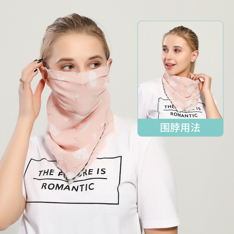 Spring And Summer Sun-resistant Silk Scarves Scarf Large Face Mask Women's Neck Guard Breathable Mask All Face Covering UV-Prote