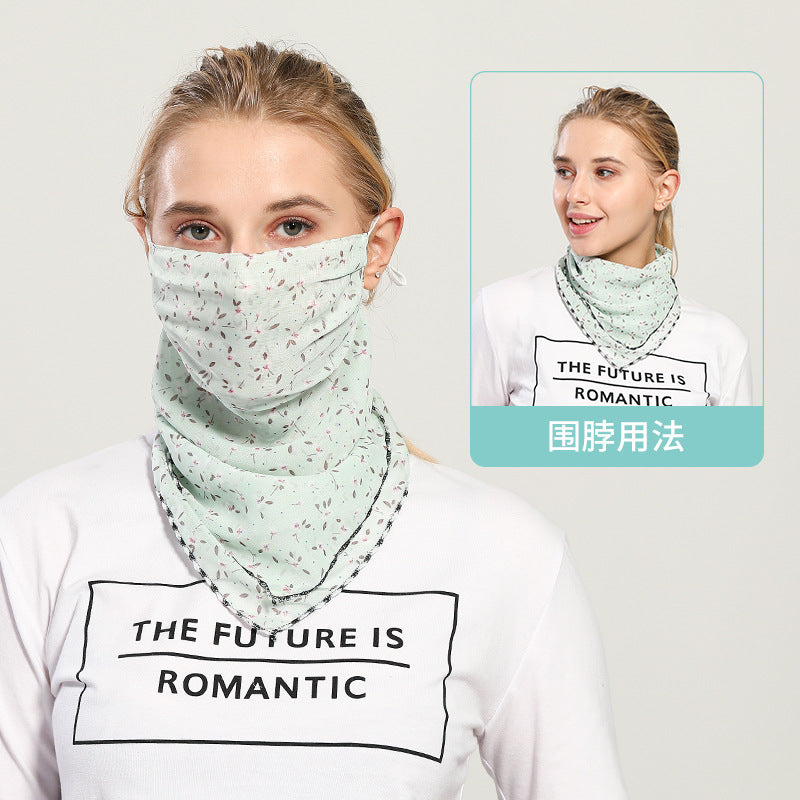 Spring And Summer Sun-resistant Silk Scarves Scarf Large Face Mask Women's Neck Guard Breathable Mask All Face Covering UV-Prote