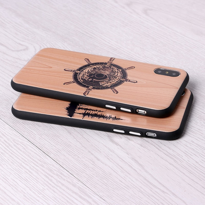 Imitative Wood Cover For 6 7 7Plus 8 8Plus X XS Max 3D