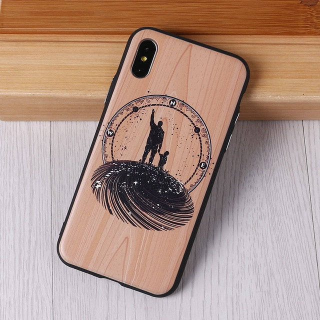 Imitative Wood Cover For 6 7 7Plus 8 8Plus X XS Max 3D