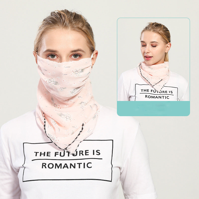 Spring And Summer Sun-resistant Silk Scarves Scarf Large Face Mask Women's Neck Guard Breathable Mask All Face Covering UV-Prote