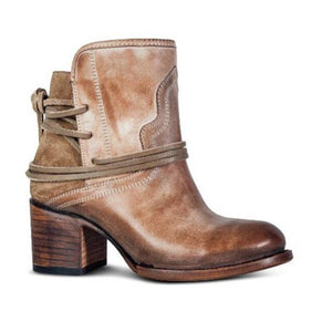 Ankle Boots Plus Size Women Retro High Heels Block Heel Shoes For Female Flock Buckle Strap Short boots woman shoes
