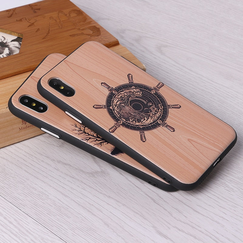 Imitative Wood Cover For 6 7 7Plus 8 8Plus X XS Max 3D