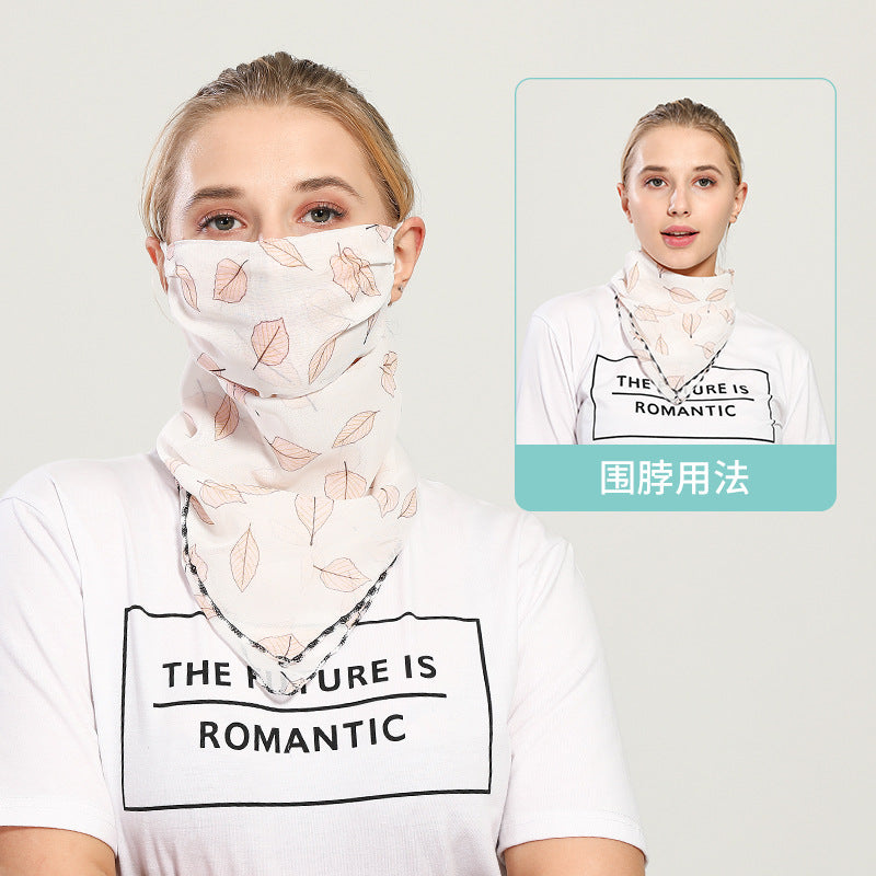 Spring And Summer Sun-resistant Silk Scarves Scarf Large Face Mask Women's Neck Guard Breathable Mask All Face Covering UV-Prote