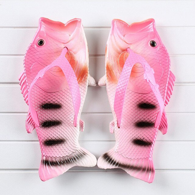 Summer Runwar Shoes Fish Slippers Flip Flops Unisex Beach Slippers Men Slides Light Man's Funny Slippers