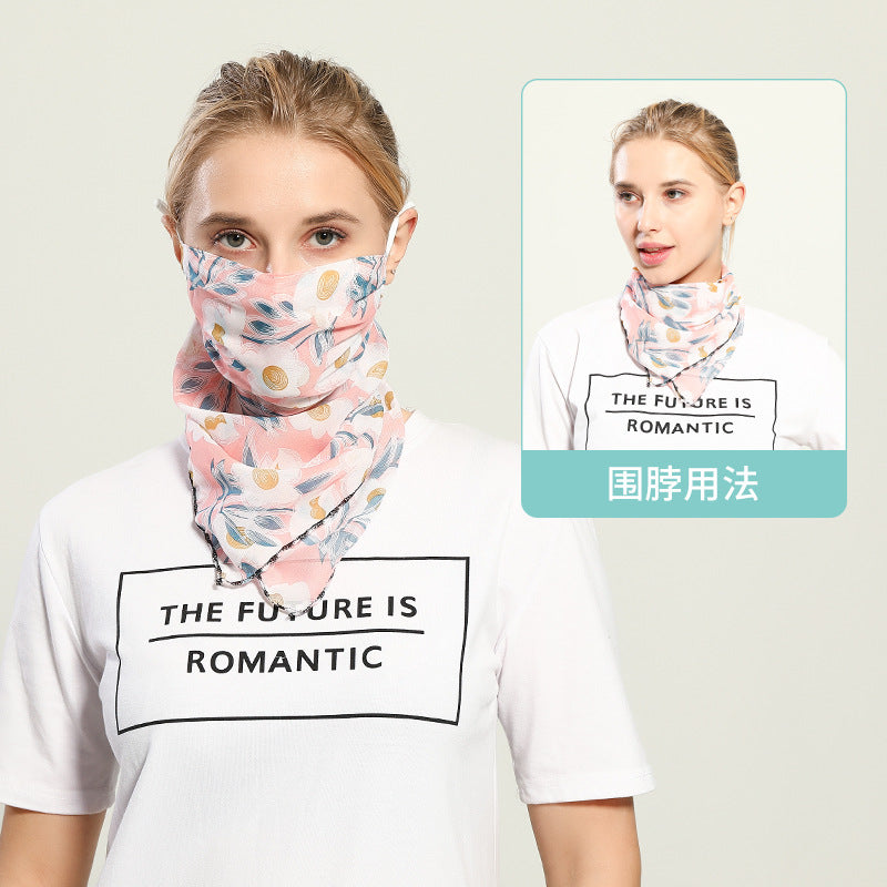 Spring And Summer Sun-resistant Silk Scarves Scarf Large Face Mask Women's Neck Guard Breathable Mask All Face Covering UV-Prote