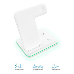 3 In 1 Mobile Phone Watch Headset Wireless Charger Stand For iPhone Airpods iWatch 1 2 3 4 Wireless Charging