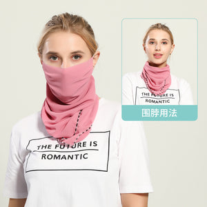 Spring And Summer Sun-resistant Silk Scarves Scarf Large Face Mask Women's Neck Guard Breathable Mask All Face Covering UV-Prote