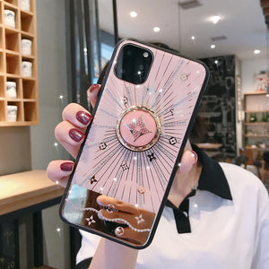 For Apple iphone 11 Case Luxury Diamond With Ring Stand Gold protective back cover case for iphone 11 Pro Max iphone11 11Pro