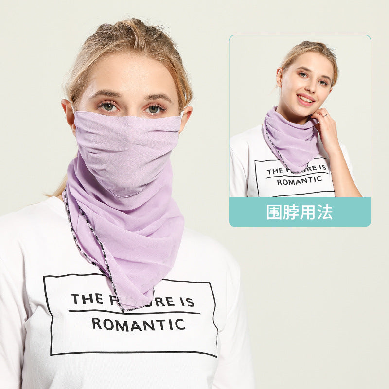 Spring And Summer Sun-resistant Silk Scarves Scarf Large Face Mask Women's Neck Guard Breathable Mask All Face Covering UV-Prote