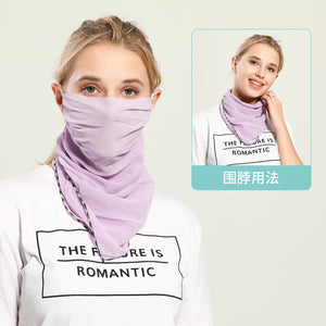Spring And Summer Sun-resistant Silk Scarves Scarf Large Face Mask Women's Neck Guard Breathable Mask All Face Covering UV-Prote