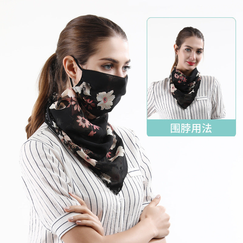 Spring And Summer Sun-resistant Silk Scarves Scarf Large Face Mask Women's Neck Guard Breathable Mask All Face Covering UV-Prote