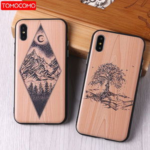 Imitative Wood Cover For 6 7 7Plus 8 8Plus X XS Max 3D