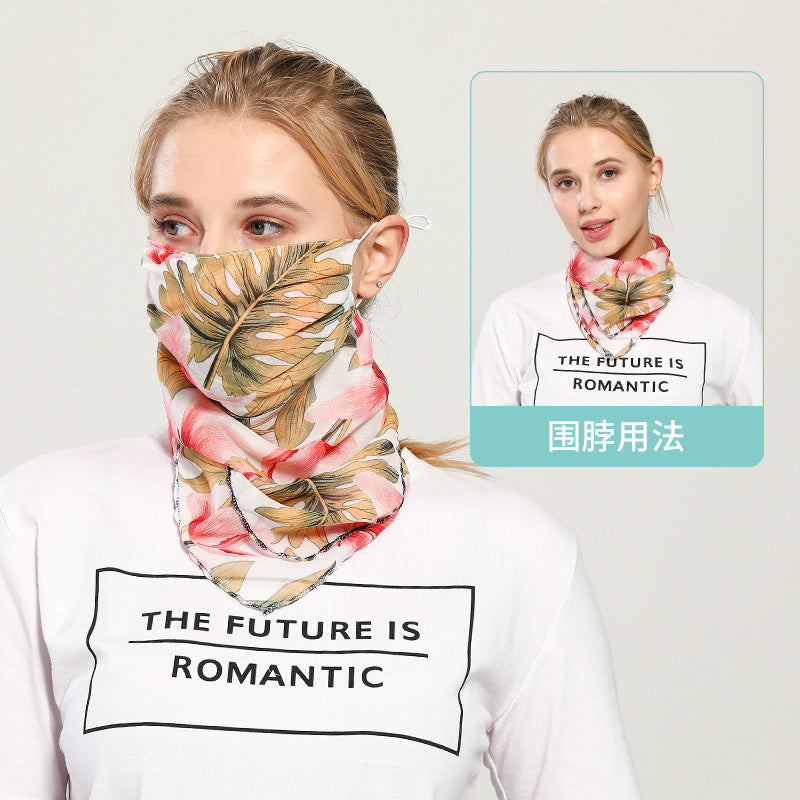 Spring And Summer Sun-resistant Silk Scarves Scarf Large Face Mask Women's Neck Guard Breathable Mask All Face Covering UV-Prote