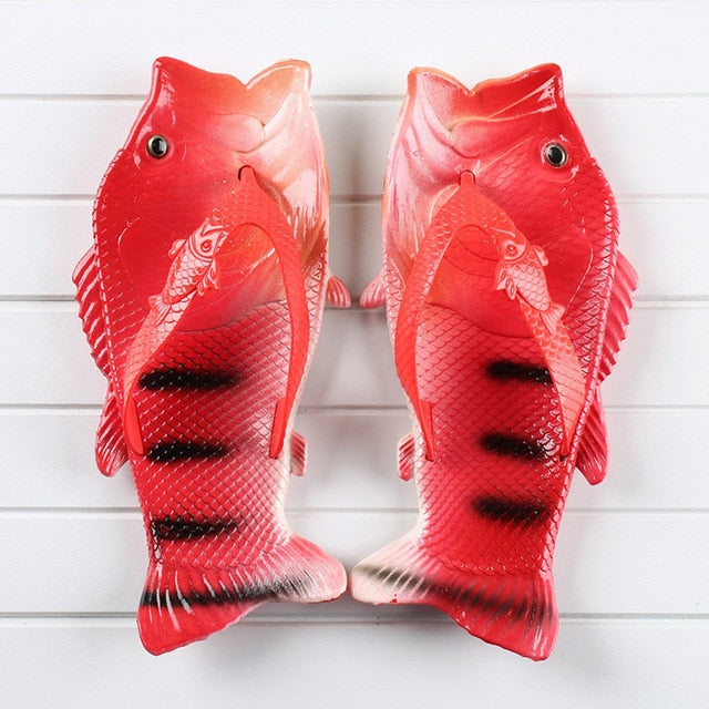 Summer Runwar Shoes Fish Slippers Flip Flops Unisex Beach Slippers Men Slides Light Man's Funny Slippers