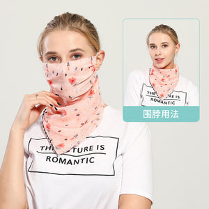 Spring And Summer Sun-resistant Silk Scarves Scarf Large Face Mask Women's Neck Guard Breathable Mask All Face Covering UV-Prote