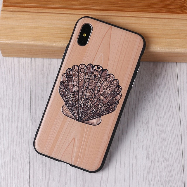 Imitative Wood Cover For 6 7 7Plus 8 8Plus X XS Max 3D