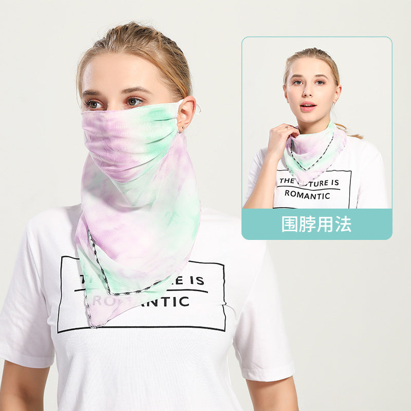 Spring And Summer Sun-resistant Silk Scarves Scarf Large Face Mask Women's Neck Guard Breathable Mask All Face Covering UV-Prote