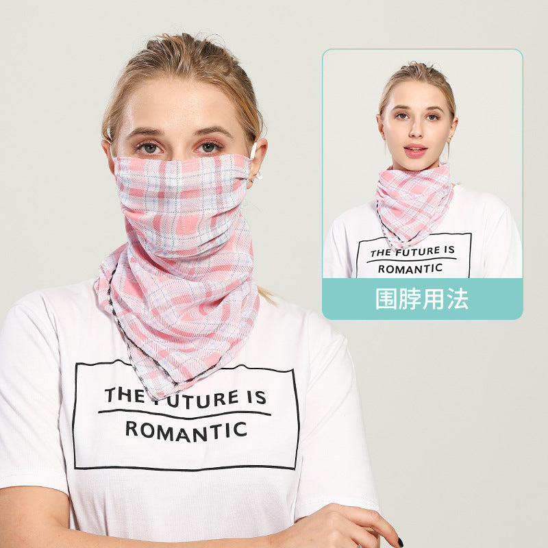 Spring And Summer Sun-resistant Silk Scarves Scarf Large Face Mask Women's Neck Guard Breathable Mask All Face Covering UV-Prote