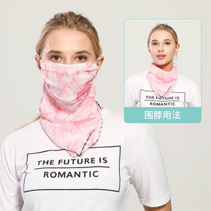 Spring And Summer Sun-resistant Silk Scarves Scarf Large Face Mask Women's Neck Guard Breathable Mask All Face Covering UV-Prote