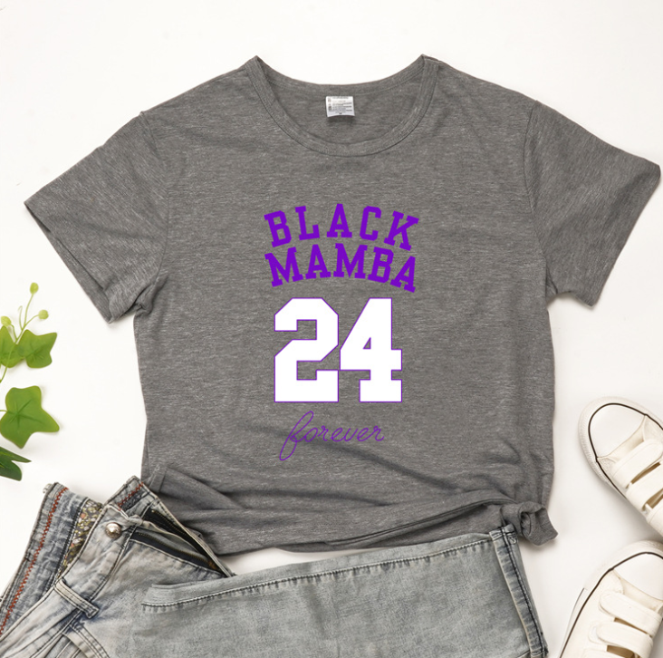 Kobe Memorial BLACK MAMBA 24 Short Sleeve Women's Casual T-Shirts
