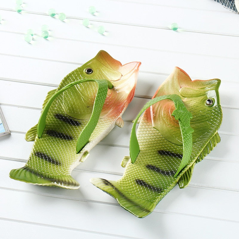 Summer Runwar Shoes Fish Slippers Flip Flops Unisex Beach Slippers Men Slides Light Man's Funny Slippers