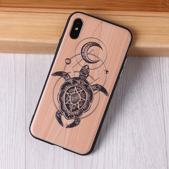 Imitative Wood Cover For 6 7 7Plus 8 8Plus X XS Max 3D