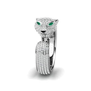 Fashion Full Crystal Inlaid Leopard Ring Opening Personality Unisex Ring Party Jewelry Gift