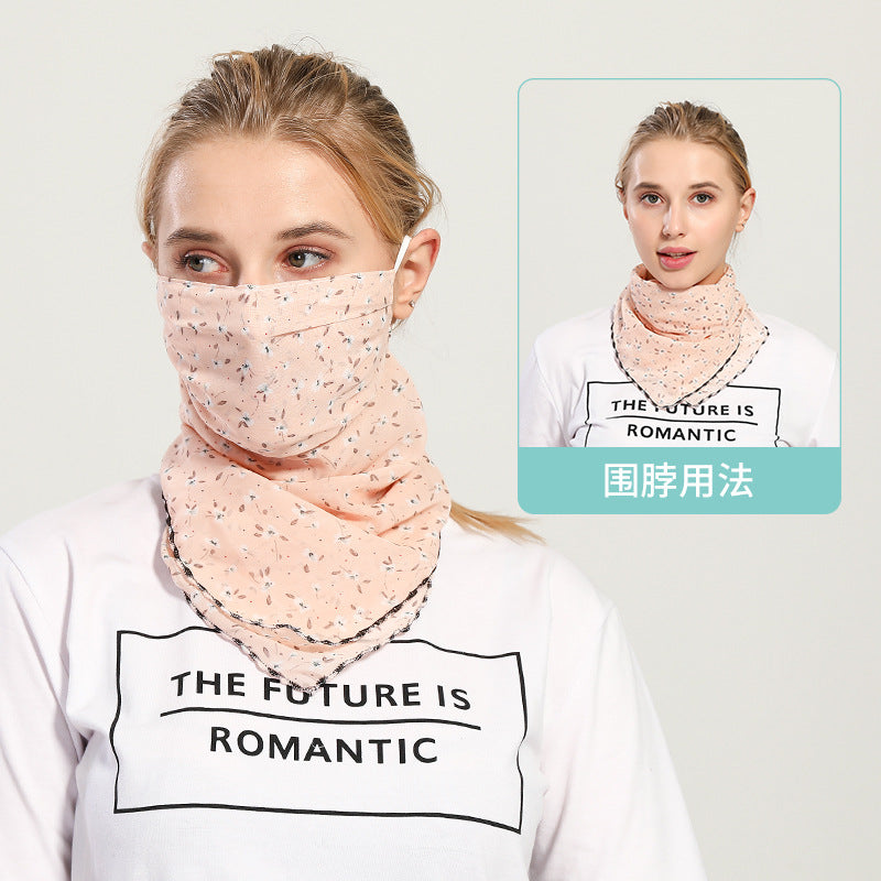 Spring And Summer Sun-resistant Silk Scarves Scarf Large Face Mask Women's Neck Guard Breathable Mask All Face Covering UV-Prote