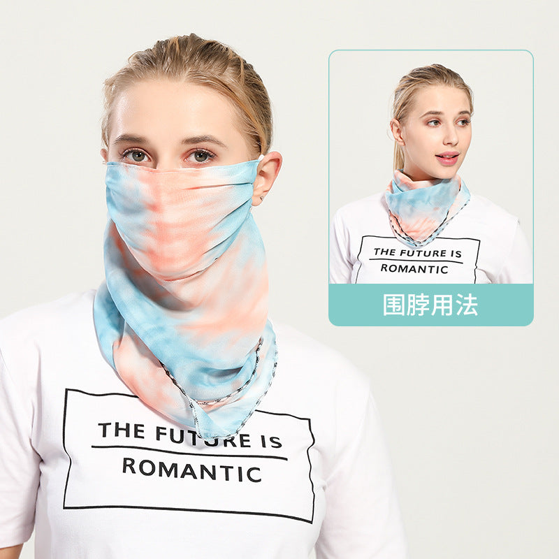 Spring And Summer Sun-resistant Silk Scarves Scarf Large Face Mask Women's Neck Guard Breathable Mask All Face Covering UV-Prote
