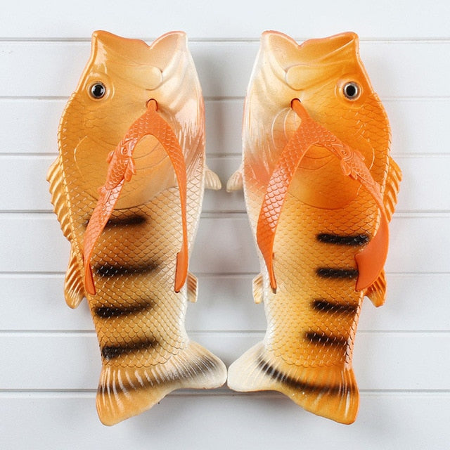 Summer Runwar Shoes Fish Slippers Flip Flops Unisex Beach Slippers Men Slides Light Man's Funny Slippers