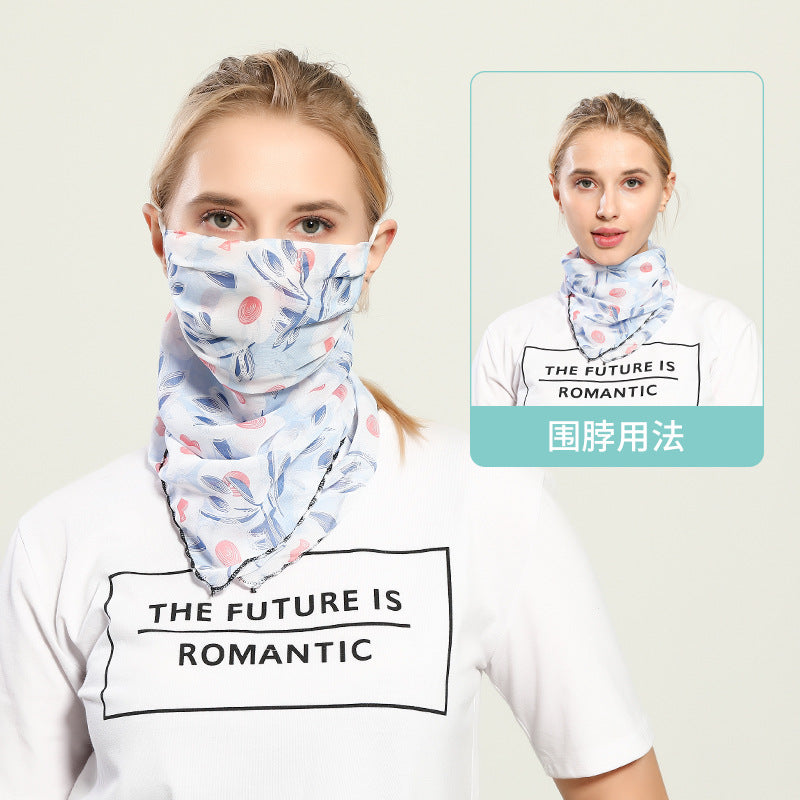 Spring And Summer Sun-resistant Silk Scarves Scarf Large Face Mask Women's Neck Guard Breathable Mask All Face Covering UV-Prote