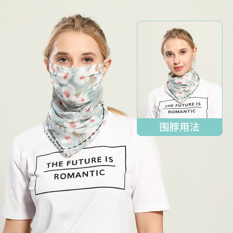 Spring And Summer Sun-resistant Silk Scarves Scarf Large Face Mask Women's Neck Guard Breathable Mask All Face Covering UV-Prote