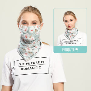 Spring And Summer Sun-resistant Silk Scarves Scarf Large Face Mask Women's Neck Guard Breathable Mask All Face Covering UV-Prote