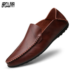 Men Designer Man Casual Shoes Brand Genuine Split Leather Shoes Italy Men Sneakers Non-slip Loafers Flats Driving Men Shoes