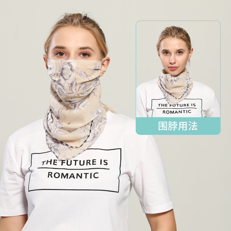 Spring And Summer Sun-resistant Silk Scarves Scarf Large Face Mask Women's Neck Guard Breathable Mask All Face Covering UV-Prote