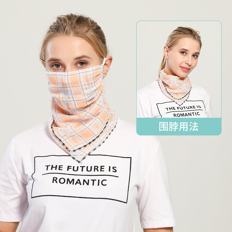Spring And Summer Sun-resistant Silk Scarves Scarf Large Face Mask Women's Neck Guard Breathable Mask All Face Covering UV-Prote