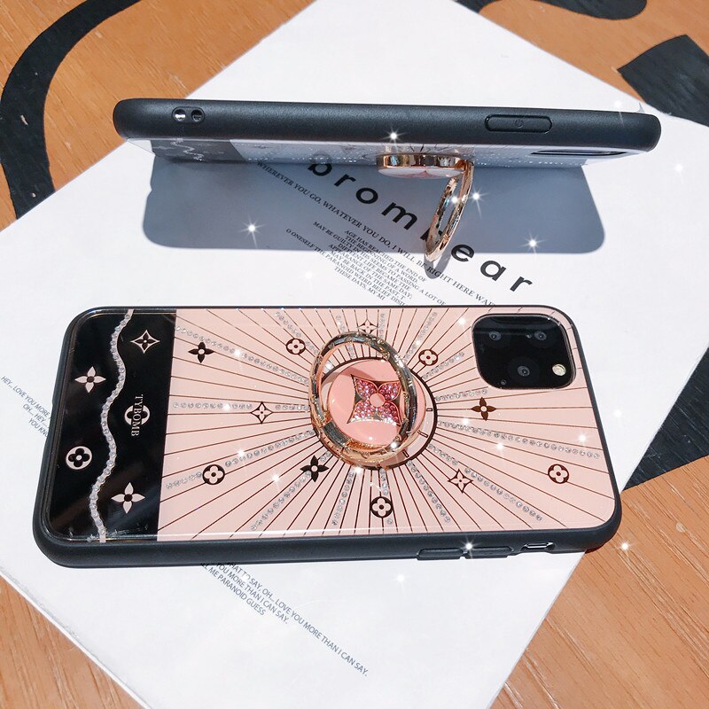 For Apple iphone 11 Case Luxury Diamond With Ring Stand Gold protective back cover case for iphone 11 Pro Max iphone11 11Pro