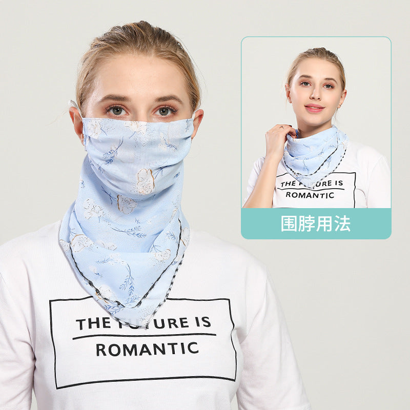Spring And Summer Sun-resistant Silk Scarves Scarf Large Face Mask Women's Neck Guard Breathable Mask All Face Covering UV-Prote