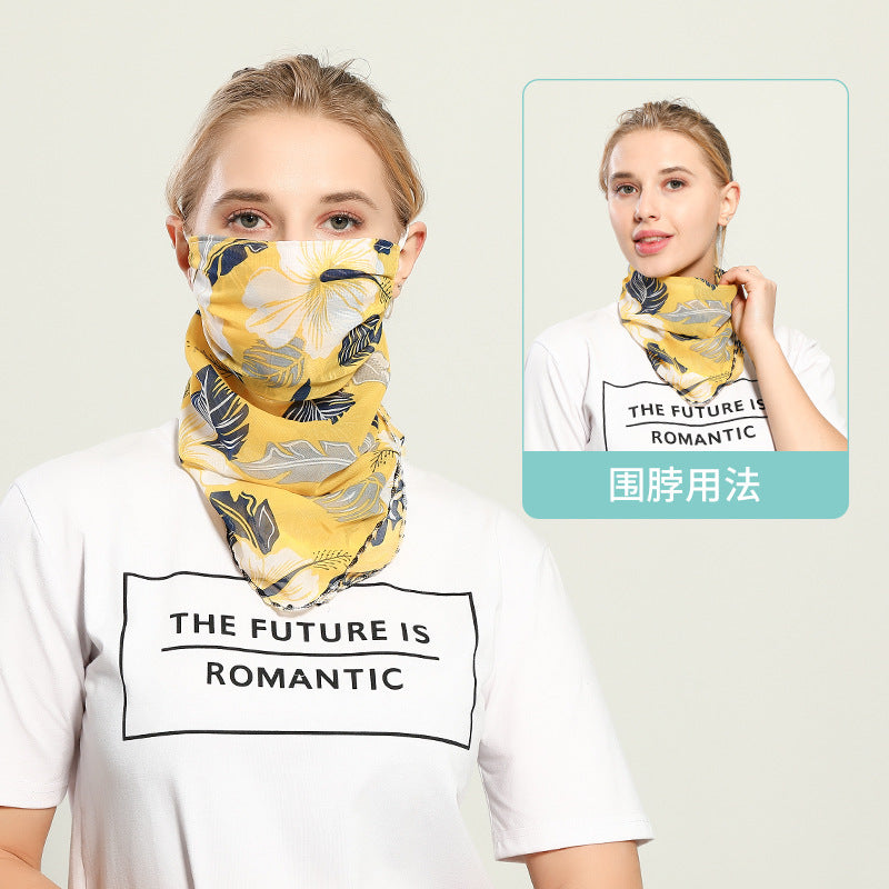 Spring And Summer Sun-resistant Silk Scarves Scarf Large Face Mask Women's Neck Guard Breathable Mask All Face Covering UV-Prote
