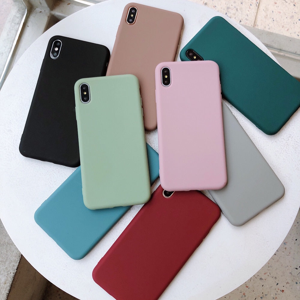 Solid Color Silicone Couples Cases For iphone
