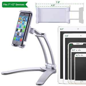 Kitchen Tablet Stand Wall Desk Tablet Mount Stand Fit For 5-10.5 inch Width Tablet  Metal Bracket Smartphones Holders